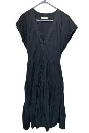 Abercrombie & Fitch Women's Black Tiered Midi Dress Size S Casual thumbnail 1