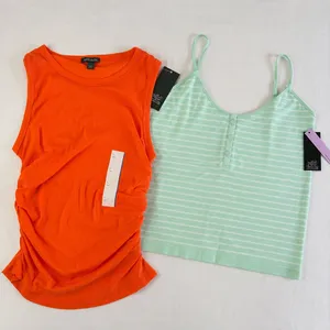 2 Wild Fable Seamless Striped Camisole & Solid Tank Top Beachy Summer Tops Large thumbnail 1