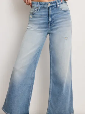 NWT Good American Good Skate Wide Cropped Jeans | High Rise Wide Leg Denim thumbnail 4