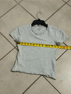Abercrombie & Fitch Women Baby Tee‎ Essentials Light Gray Crewneck Minimalist M thumbnail 5