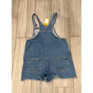 Santa Barbara Denim Shortalls Womens Large Blue Peace Symbol Streetwear Y2K thumbnail 3