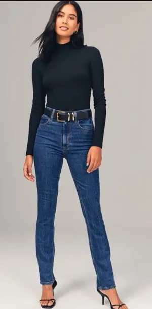 👖 Abercrombie & Fitch Ultra High Rise Slim Straight Jeans Women’s‎ 27/4R 👖 thumbnail 1