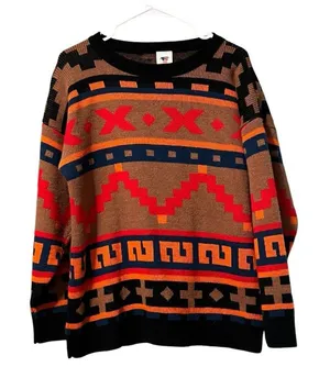 Sweater Bazaar Women’s Vintage 90’s Aztec Sweater Made In‎ USA Size Large thumbnail 1