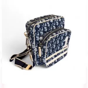 Christian Dior Trotter Monogram Messenger Bag Blue Adiorable Crossbody Vintage thumbnail 5