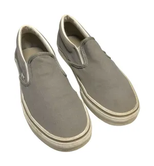 Vans‎ Gray Slip-On Sneakers Canvas Upper Casual Women's 8 thumbnail 1