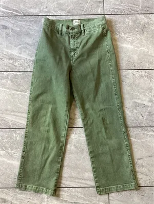 J.Crew Slim Wide Leg Pants Olive Green High Rise Crop AV814 Womens 26 thumbnail 1