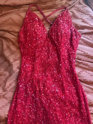 Primavera Couture Red Sequin Dress thumbnail 4