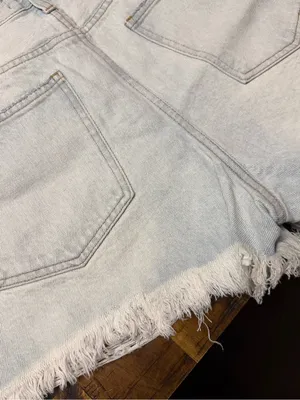 pistola Pale Blue Frayed Hem Denim Shorts thumbnail 9