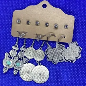 New boho‎ earrings crescent moon starfish geometric 6 pair multipack thumbnail 4