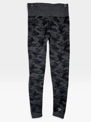 Gymshark Adapt Camo Seamless High-Waist Leggings Black & Charcoal Gray S/M thumbnail 4