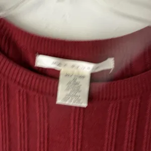 Max Studio Dress Y2k Medium Red Sweater Knit‎ Fit Flare Ribbed Pullover thumbnail 5