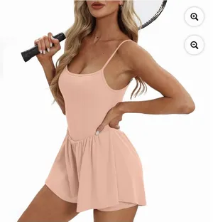 Tennis Romper Women Small Peach Pink Athletic‎ Skort Dress Pickleball thumbnail 1