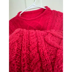 J.Crew hot pink roll neck cable knit sweater size medium thumbnail 4