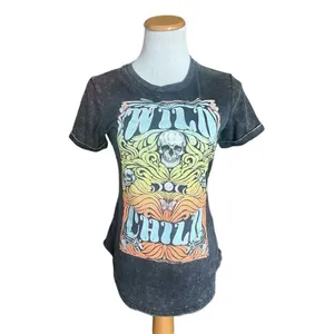 Junior Womens No Boundaries Wild Child Bleach Dyed Tee Shirt - Sz S thumbnail 4