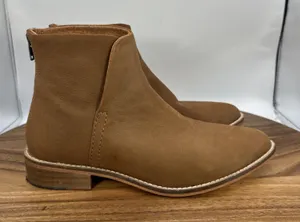 Free People Century Flat Boots Ankle Bootie Brown Leather Boho Women's 37 US 6.5 thumbnail 1