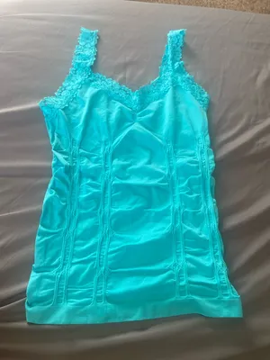 Joe Boxer Lace-Trim Turquoise Camisole Top thumbnail 1