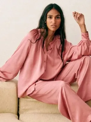 Sezane lealys shirt in rosewood thumbnail 1