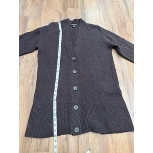 Something Navy Women's M Long Cardigan Brown Multicolor Speckled Button Front thumbnail 6