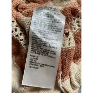 Anthropologie Womens Multicolor Striped Knit Side Tie Boho Poncho Sweater Top OS thumbnail 7