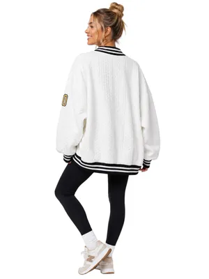 NWT Gameday Couture Wake Forest Demon Deacons Cable Knit Varsity Jacket White XL thumbnail 3