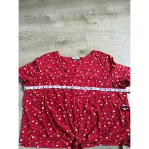 EUC Women Madewell Novel Tie-Front Top floral Prairie Posies vneck viscose sz XL thumbnail 7