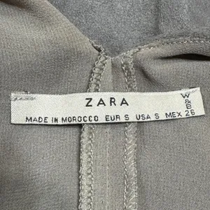 Zara Womens VNeck Sleeveless Layered Tank Top tan Small faux suede S Casual Chic thumbnail 7