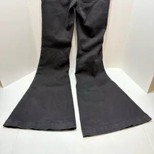 Free People We The Free Venice Beach Flare Jeans Black Crossover V-Waist Size 26 thumbnail 6