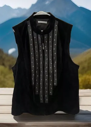 EUC VTG‎ Peter Nygard Leather Suede Knit Vest - size L Run Big Fit XL DEADSTOCK thumbnail 1