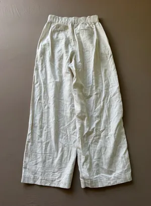 Madewell Cotton-Linen Pleated Wide-Leg Pants thumbnail 7