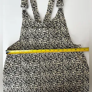 P.Cill Leopard Print Skirtall Overall mini Dress adjustable straps festival L thumbnail 6