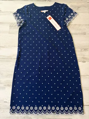 Jude Connally Ella Eyelet Dress Navy White Size XS thumbnail 1