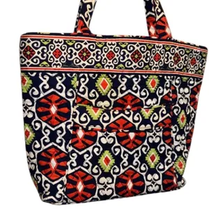 Vera Bradley Tote sun valley print Spacious bag travel navy orange retired thumbnail 1