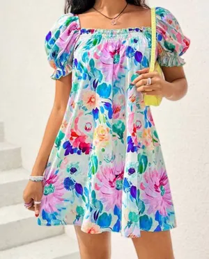 Shein Floral Vacation Dress Print thumbnail 1