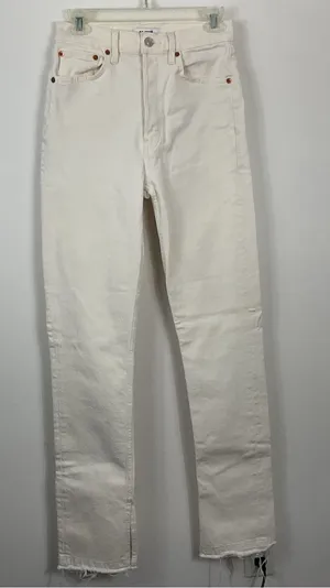 Re/Done 70’s Original High Rise Skinny Boot Vintage White Jeans Womens Size 27 thumbnail 1
