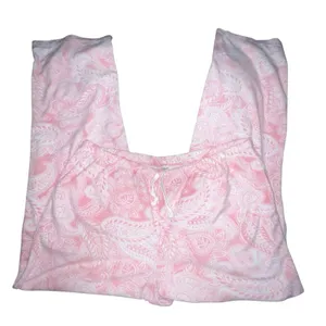 Ellen Tracy Pajama Set Button Front Shirt Pink Paisley Shabby‎ Chic Cottage L thumbnail 4