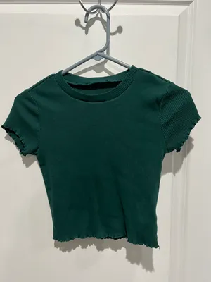Forest Green Crop Top, Sz S, no tags thumbnail 1