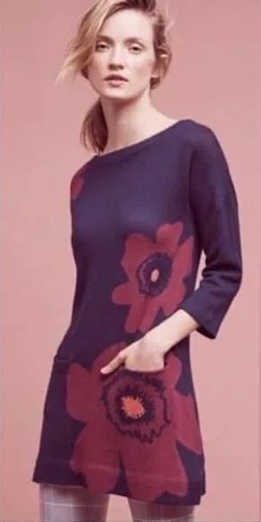 Anthropologie By Field Flower Poppy Pocket Tunic thumbnail 1