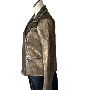 Baccini NWT Faux Leather Gold Metallic Studded Collar Line thumbnail 4
