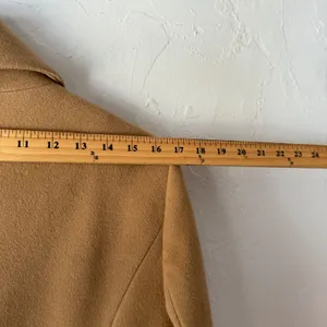 J Crew Double Breasted Wool Blend Coat Camel Size 14‎ Preppy Academia Old Money thumbnail 9