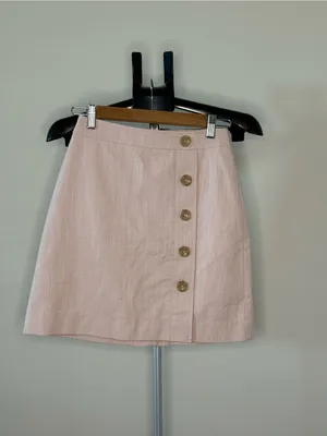 Ann Taylor Petite Pink Textured Button Front Mini Skirt – Size 0P – NWT thumbnail 2
