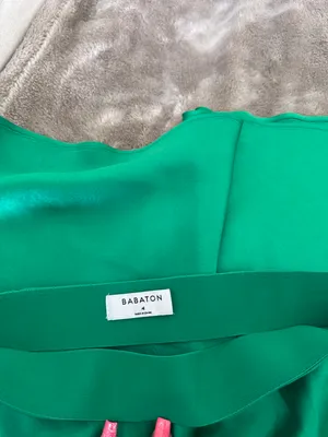 Babaton  green silky midi skirt  thumbnail 3