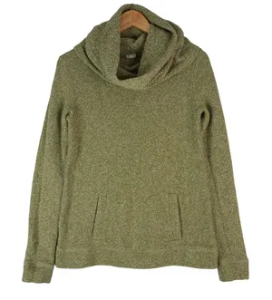 J. Crew Knit Sweater Womens Small Wool Blend Cowl Neck Green Pockets Gorpcore‎ thumbnail 1