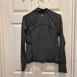 RBX Womens Black‎ Gray Striped Full Zip Athletic Jacket Thumbholes S Activewear thumbnail 6