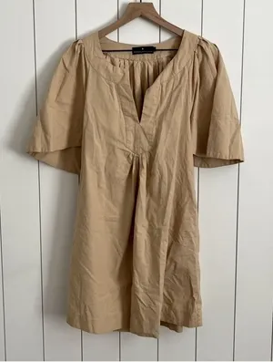 Tuckernuck Pomander Place Khaki Finley Flutter Sleeve Dress thumbnail 1