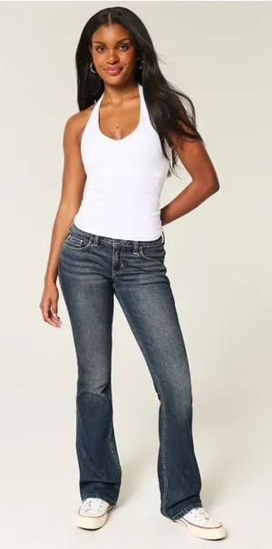 Hollister Low-Rise Embroidered Bootcut Jeans | 27S thumbnail 1