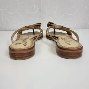 Sam Edelman Womens Sandals Size 6 Tan Dariel Bow Suede Studded Slip On Flats thumbnail 4