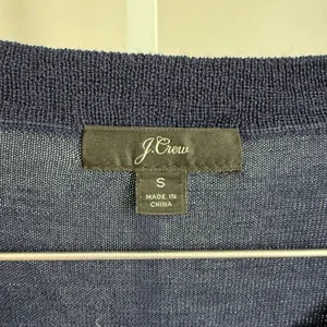 J Crew Merino Wool Academia Office Siren Preppy‎ Button Striped Sweater S Blue thumbnail 4