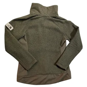 The North Face Fleece Jacket Full Zip Sherpa Olive Green Athletic High Neck thumbnail 3