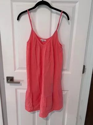 Z Supply Amalia Gauze Mini dress in Papaya size Small NWOT‎ thumbnail 4