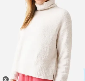 UGG Australia cream fuzzy soft stretch turtleneck ribbed sweater thumbnail 5
